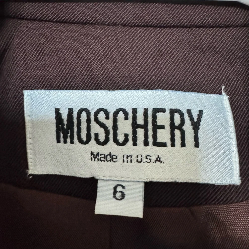 Vintage Moschery Academia Preppy Chocolate Brown Double-Breasted 100% Wool Coat - Picture 2 of 15